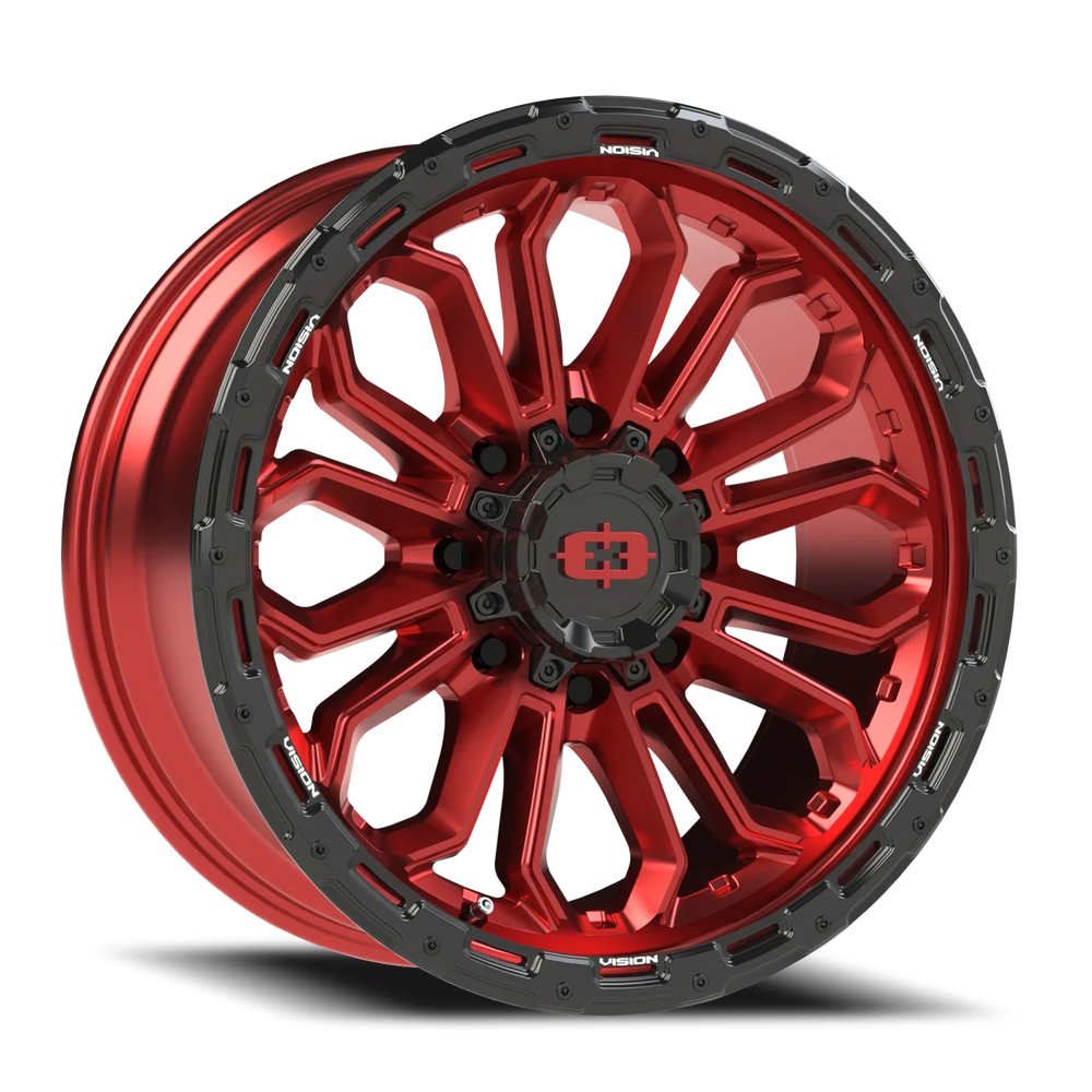 Vision Wheel 8-6.5 GRED GBLK LIP VIS KORUPT 405-2981GRGBL12