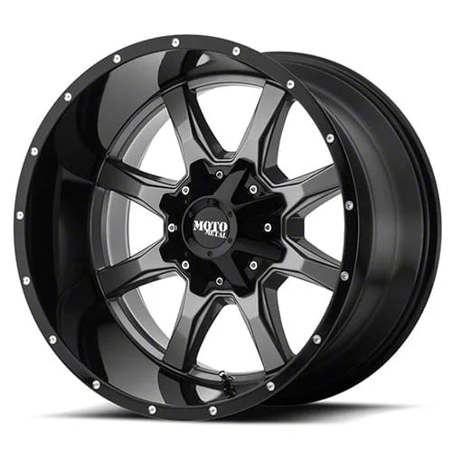 MO970 20x12 6x135.00/6x139.70 GLOSS GREY CENTER W/ GLOSS BLACK LIP (44 mm)