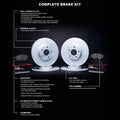 R1 Concepts Brake Rotor- Carbon Coated with Optimum Oe Pads Fits Audi A3