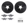 R1 04-10 Toyota Sienna Front & Rear Carbon Coated Brake Rotor Set w/Ceramic Pads and Hardware