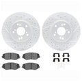 DFC 03-08 Honda Pilot Front Drilled & Slotted Geoperformance Rotors 5000 Advanced Pads w/Hardware