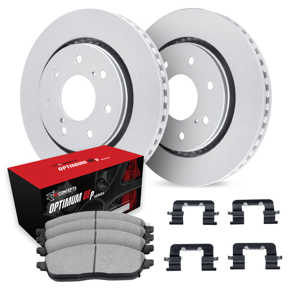 R1 Concepts Brake Rotors - Carbon Coated w/ Optimum Oe Pads Hdw Fits Ford F-150