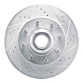R1 08-25 Ford E-350 Super Duty Front Right Drilled & Slotted Silver Brake Rotor