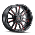MAYHEM APOLLO 8115 GLOSS BLACK PRISM RED MILLED 20X9 8x165.1 0MM 125.2MM
