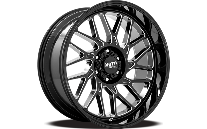 MO805 20X10 8X6.5 18MM GLOSS BLACK MILLED W/ RED TINT