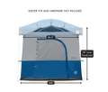 EZ UP CAMPING CUBE 6.4 CONVERTS 10FT STRAIGHT LEG CANOPY INTO CAMPING TENT ROYAL BLUE