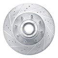 R1 Concepts Brake Rotor Drilled and Slotted Silver Fits Ford E-150