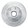 R1 08-25 Ford E-150 Front Left Drilled & Slotted Silver Brake Rotor