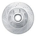 R1 08-25 Ford E-150 Front Left Drilled & Slotted Silver Brake Rotor
