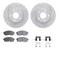 R1 13-19 Nissan Sentra Front Drill/Slot Carbon Coated Rotor Set w/Optimum Pads