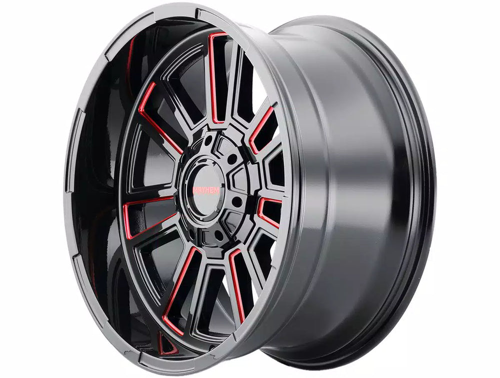 MAYHEM APOLLO 8115 GLOSS BLACK PRISM RED MILLED 20X9 8x170 0MM 125.2MM
