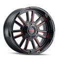 MAYHEM APOLLO 8115 GLOSS BLACK PRISM RED MILLED 20X9 8x170 0MM 125.2MM