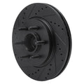 R1 04-08 Ford F-150 RWD Front Left Drilled & Slotted Black Brake Rotor