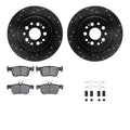 R1 E- Line Series Brake Rotor - D/S - Black w/ Ceramic Pads Hdw Fits Acura RDX