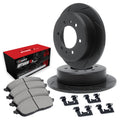 R1 Concepts Black Slotted Rotors with 5000 Oep Brake Pads Hdw Fits Toyota 4Runner