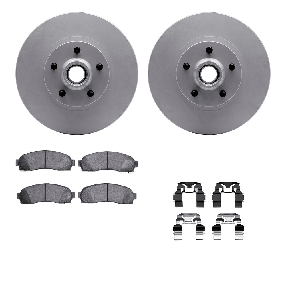 R1 Concepts Carbon Series Brake Rotors - Perf Off-Road/Tow Pads - Hdw Fits Ford Explorer