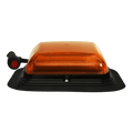 LED BEACON SQUARE POLY BASE LOW PROFILE 1224VDC 8 FLASH PATTERNS VACUUMMAGNET CLEAR LENS AMBER