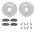 DFC 02-10 Acura CSX Front Drilled & Slotted Geoperformance Rotors 5000 Advanced Pads w/Hardware