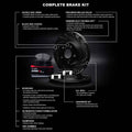 R1 Concepts Black Drilled Slotted Rotors with 5000 Oep Brake Pads Hdw Fits Subaru Baja