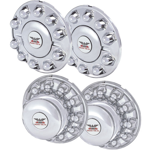 HUB COVER KIT ABS FRONT & REAR AXLE 10 LUG ON 225MM BOLT CIRCLE