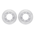 R1 99-05 Ford F-350 Super Duty Front Drilled & Slotted Silver Brake Rotor Set