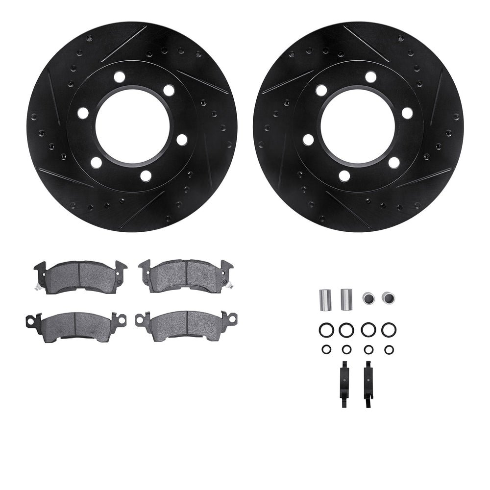 R1 E- Line Series Brake Rotor - D/S - Black w/ Ceramic Pads Hdw Fits GMC K15/K1500