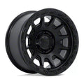 FUEL WHEELS FORTRESS 17X8.5 5X5 71 25 M-BLK G-BLK CAST ALUMINUM MATTE BLACK W GLOSS BLACK LIP FC884MB17855025