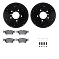 R1 E- Line Series Brake Rotor - D/S - Black w/ Ceramic Pads Hdw Fits BMW 318ti