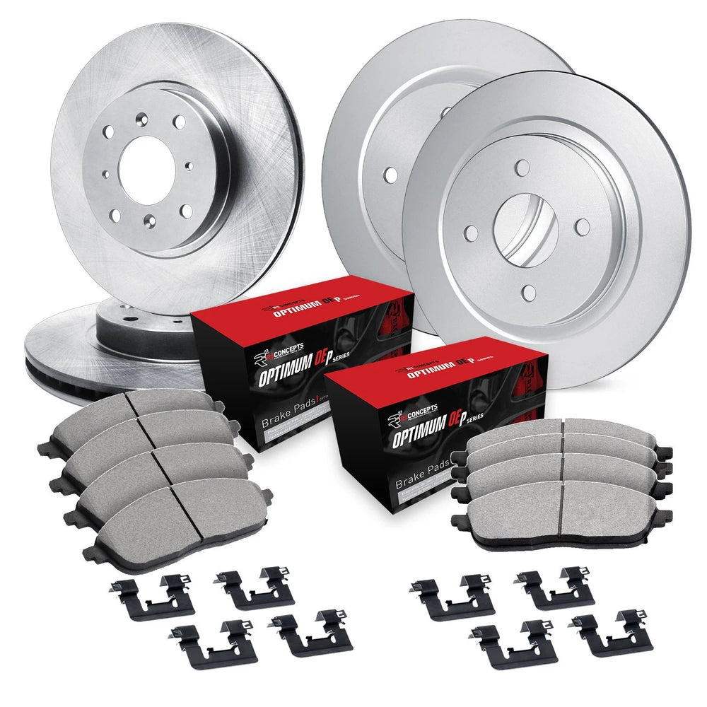 R1 Concepts Brake Rotor- Blank with Optimum Oe Pads Hdw Fits Mini Cooper