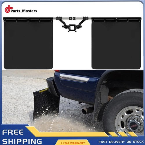 Rock Tamers 2 Hub Mudflap System Matte Black Stainless Steel Trim Plates 00108