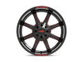 MO970 20x10 8x170.00 GLOSS BLACK MILLED W/ RED TINT & MOTO METAL ON LIP (18 mm)