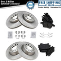 R1 Concepts Brake Rotor- Slotted - Black with Semi-Met Pads Fits Mitsubishi L200