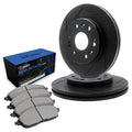 R1 Concepts Brake Rotor- Slotted - Black with Semi-Met Pads Fits Mitsubishi L200