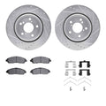 DFC 16-25 Acura MDX Front Drilled & Slotted Silver Rotors with 5000 Advanced Brake Pads w/Hardware