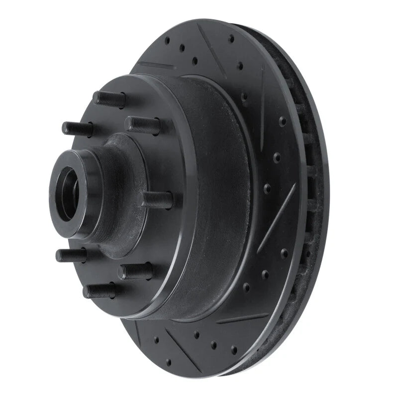 R1 78-81 Dodge B300 Van (71-74) / B300 (75-80) Front Left Drilled & Slotted Black Brake Rotor