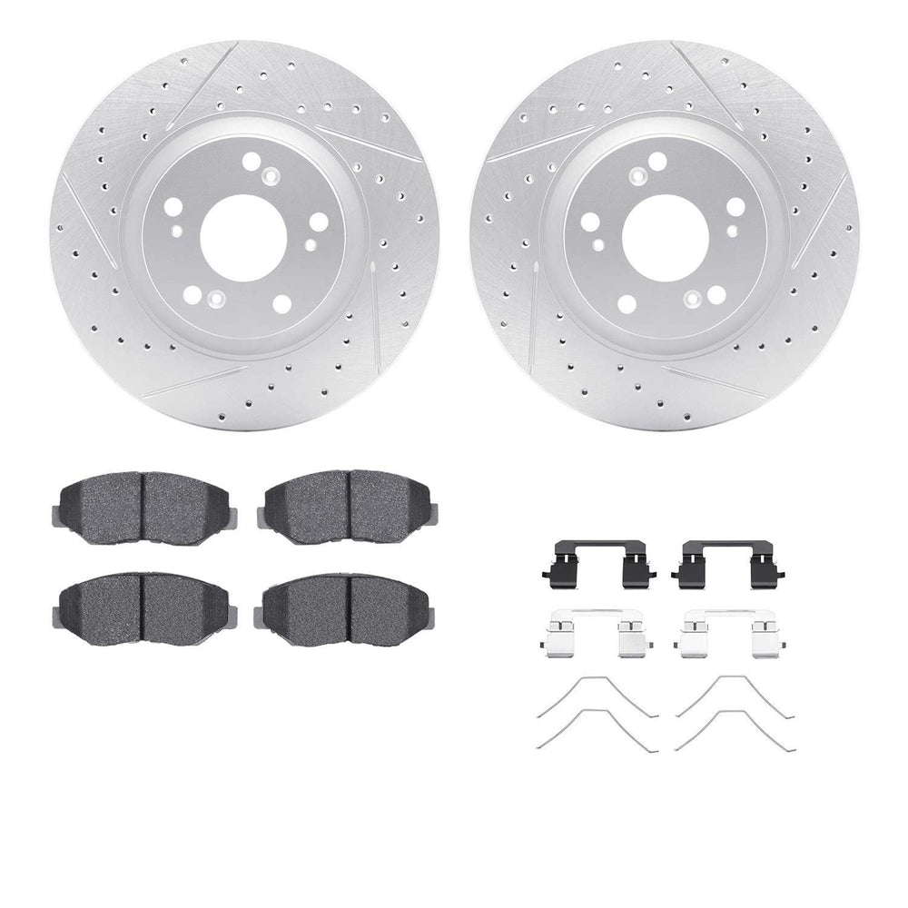DFC 05-15 Acura ILX Front Drilled & Slotted Geoperformance Rotors 5000 Advanced Pads w/Hardware