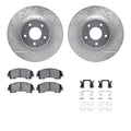 DFC 14-25 Infiniti Q50 Front Drilled & Slotted Silver Rotors with 5000 Advanced Pads w/Hardware