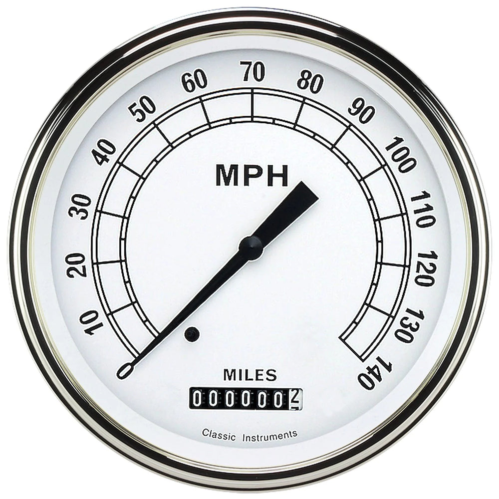 CLASSIC WHITE 5IN SPEEDO 140 MPH