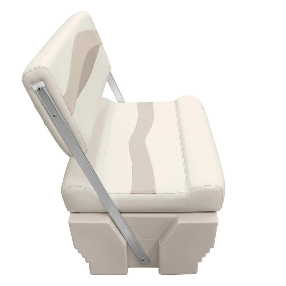 WISE BM1152 PREMIER SERIES PONTOON FLIP FLOP SEAT CUSHION SET PLATINUM /NAVY / COBALT