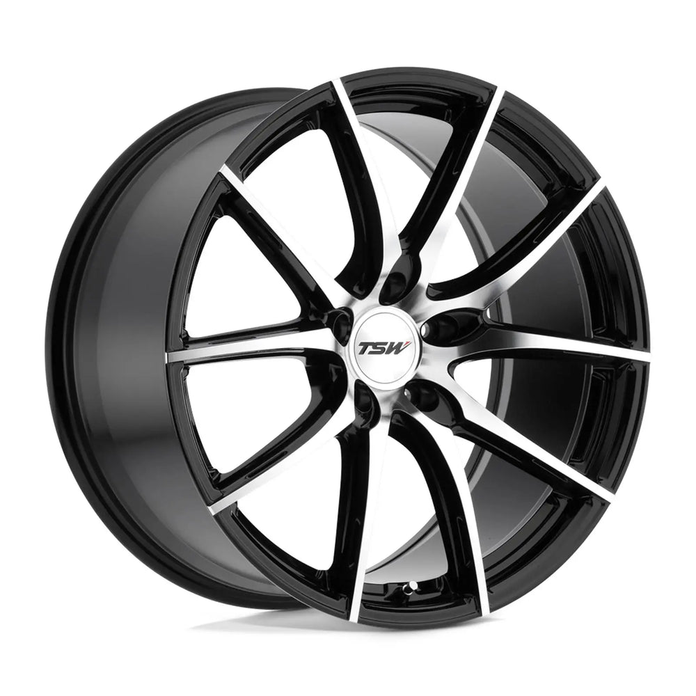 ~(31 lbs. 21X21X11)~ TSW SPRINT 19x9.5 5/112 ET35 CB72.1 GLOSS BLACK W/MIRROR CUT FACE