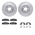 R1 05-23 Chrysler 300 Front Drilled & Slotted Silver Brake Rotor Set w/Super Duty Pads and Hardware