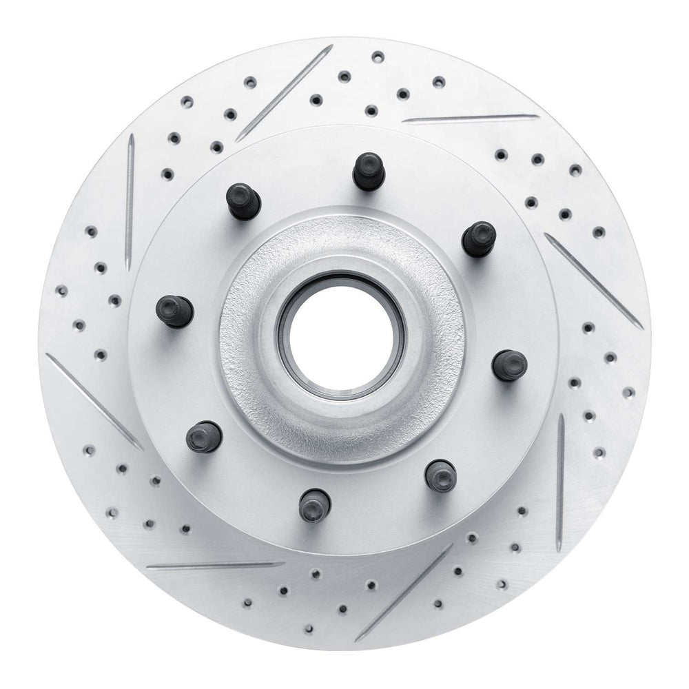 DFC 99-02 Ford Excursion Front Left Drilled & Slotted Geoperformance Rotor