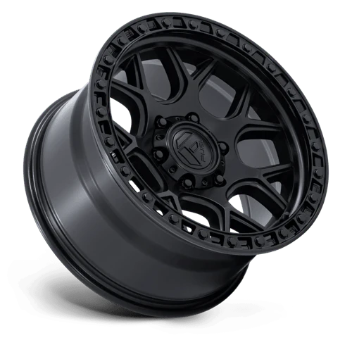 FUEL WHEELS PUMA 17X9 6X4.5 66 -12 M-BLK-GB-LP CAST ALUMINUM MATTE BLACK W GLOSS BLACK LIP FC908MB17906412N