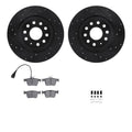 R1 E- Line Series Brake Rotor - D/S - Black w/ Ceramic Pads Hdw Fits Audi TT