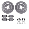R1 E- Line Series Brake Rotor - D/S - Silver w/ Ceramic Pads Hdw Fits Volvo S80
