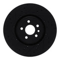 R1 2017-2020 Jaguar F-Pace Front Left Drilled & Slotted Black Brake Rotor