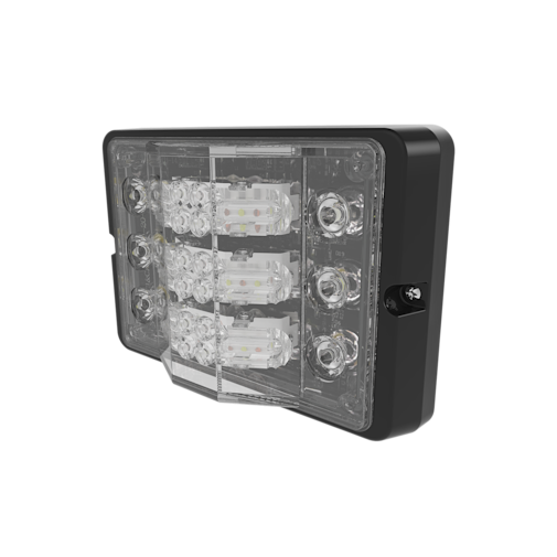 DIRECTIONAL LED: TRIPLE STACK DUAL COLOR CENTER 180 DEGREE WARNING WHITE FLOOD OUTER AMBER/WHITE