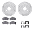 DFC 11-11 Saab 09-5 Rear Drilled & Slotted Geoperformance Rotors 5000 Advanced Brake Pads w/Hardware