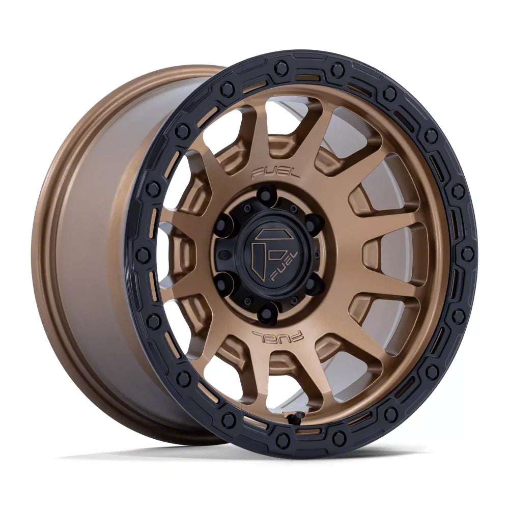FUEL WHEELS FORTRESS 17X8.5 6X120 66.9 25 MBRZ GBLK CAST ALUMINUM MATTE BRONZE W GLOSS BLACK LIP FC884ZB17857725