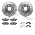 DFC 07-20 Cadillac Escalade EXT Rear Drill/Slot Silver Rotors 5000 Adv Brake Pads w/Hardware